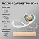 Custom Photo Infinity Heart - Anniversary, Loving Gift For Couples, Spouse, Lover, Wife, Husband, Girlfriend, Boyfriend - Personalized 3D Led Light Wooden Base