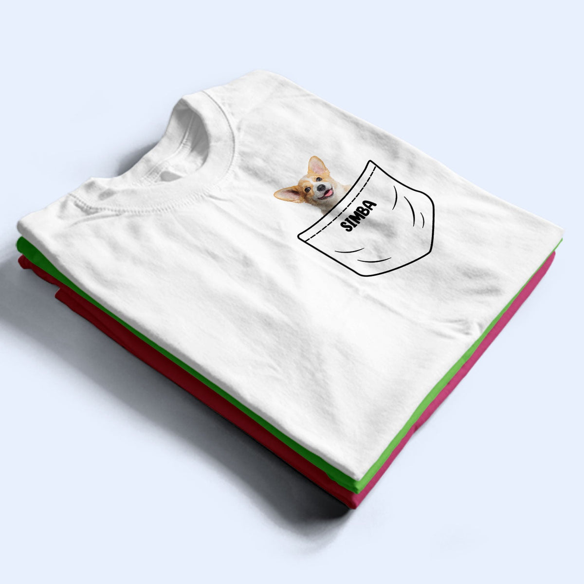Custom Photo Dog Cat Pocket - Gift For Pet Lovers - Personalized T Shirt