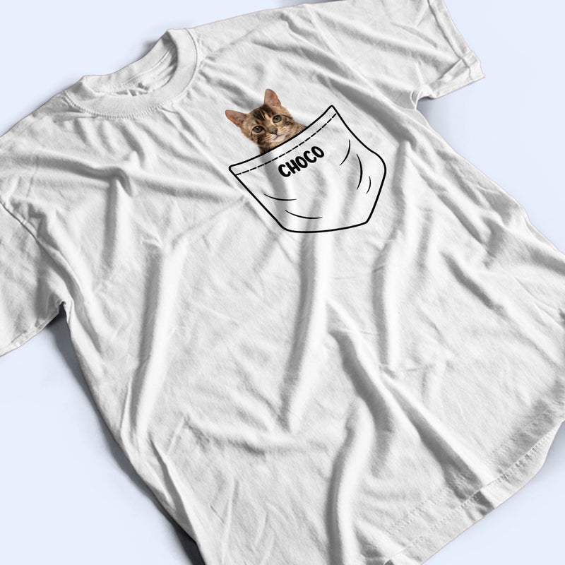 Custom Photo Dog Cat Pocket - Gift For Pet Lovers - Personalized T Shirt