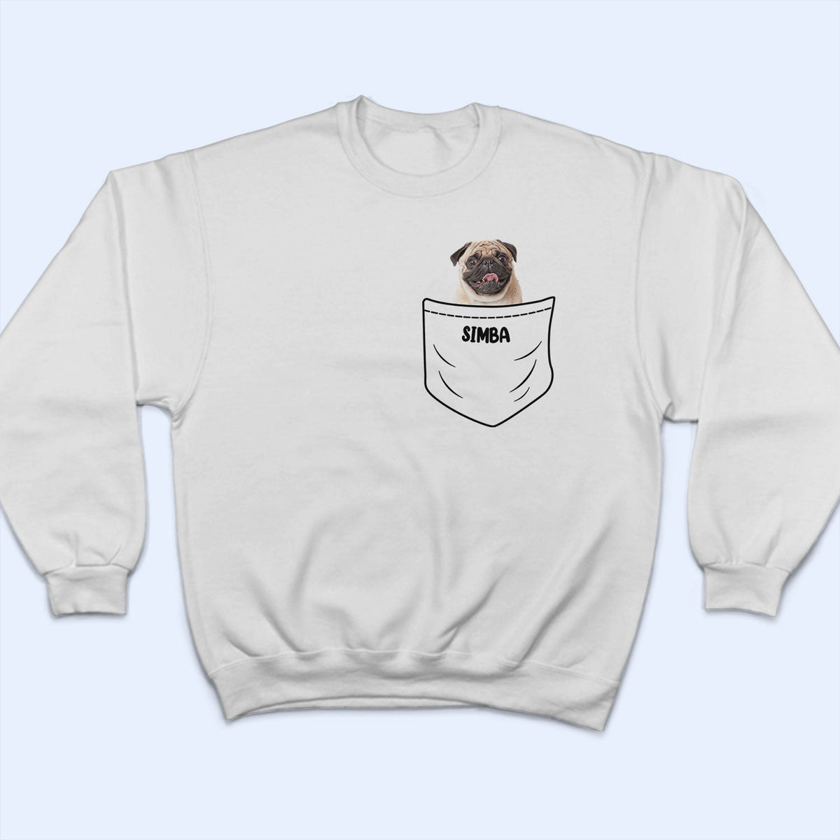 Custom Photo Dog Cat Pocket - Gift For Pet Lovers - Personalized T Shirt