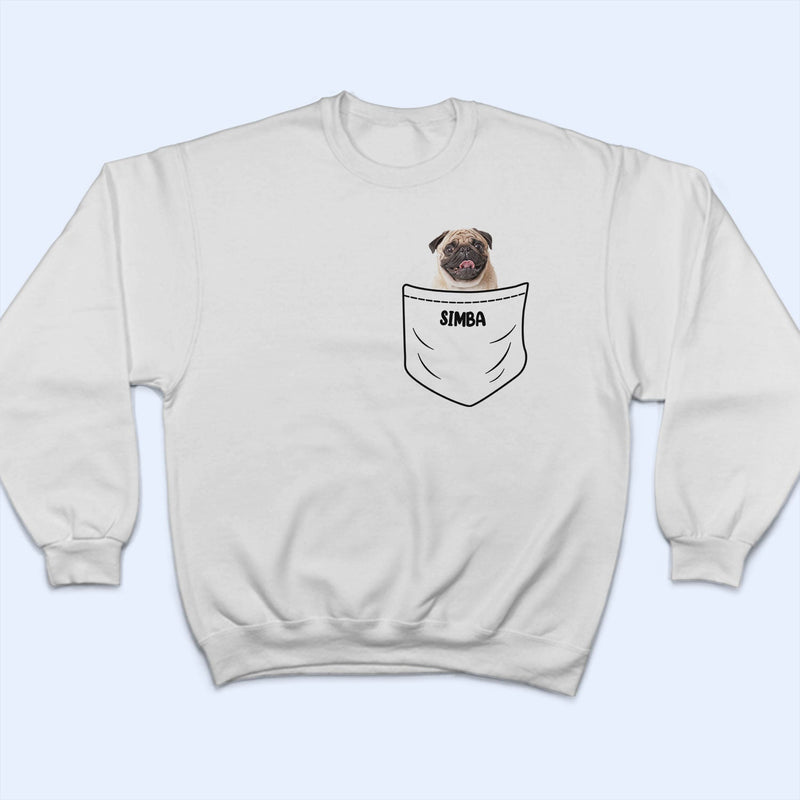 Custom Photo Dog Cat Pocket - Gift For Pet Lovers - Personalized T Shirt