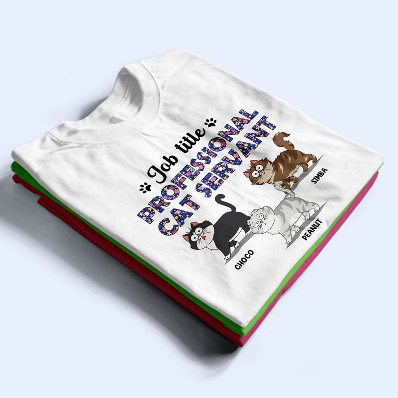 Professional Cat Servant Cartoon Cats Walking - Gift For Cat Lovers - Personalized T Shirt