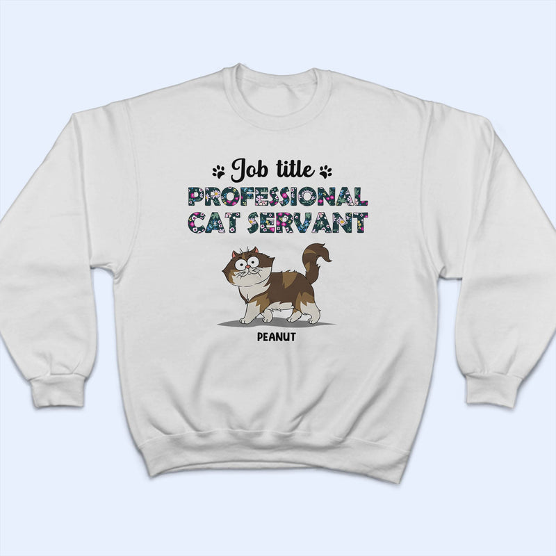 Professional Cat Servant Cartoon Cats Walking - Gift For Cat Lovers - Personalized T Shirt