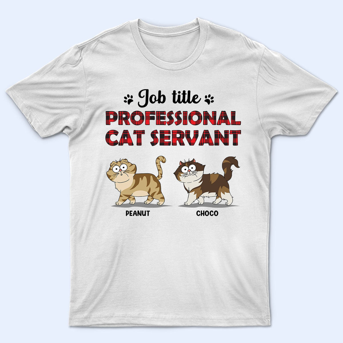 Professional Cat Servant Cartoon Cats Walking - Gift For Cat Lovers - Personalized T Shirt