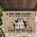 Custom Photo Dog Cat Keep Door Closed - Gift For Pet Lovers, Pet Owners - Personalized Doormat
