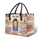 Photo personnalisée « Tu es belle et forte » – Cadeau pour vous-même, cadeau pour femme – Sac en cuir personnalisé