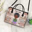 Photo personnalisée « Tu es belle et forte » – Cadeau pour vous-même, cadeau pour femme – Sac en cuir personnalisé