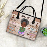 Photo personnalisée « Tu es belle et forte » – Cadeau pour vous-même, cadeau pour femme – Sac en cuir personnalisé