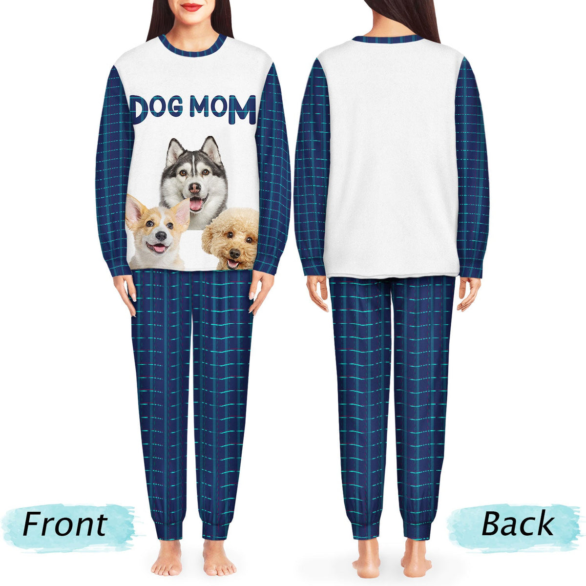 Custom Photo Dog Mom Dog Dad - Gift For Dog Lovers - Personalized Unisex Pajamas Set