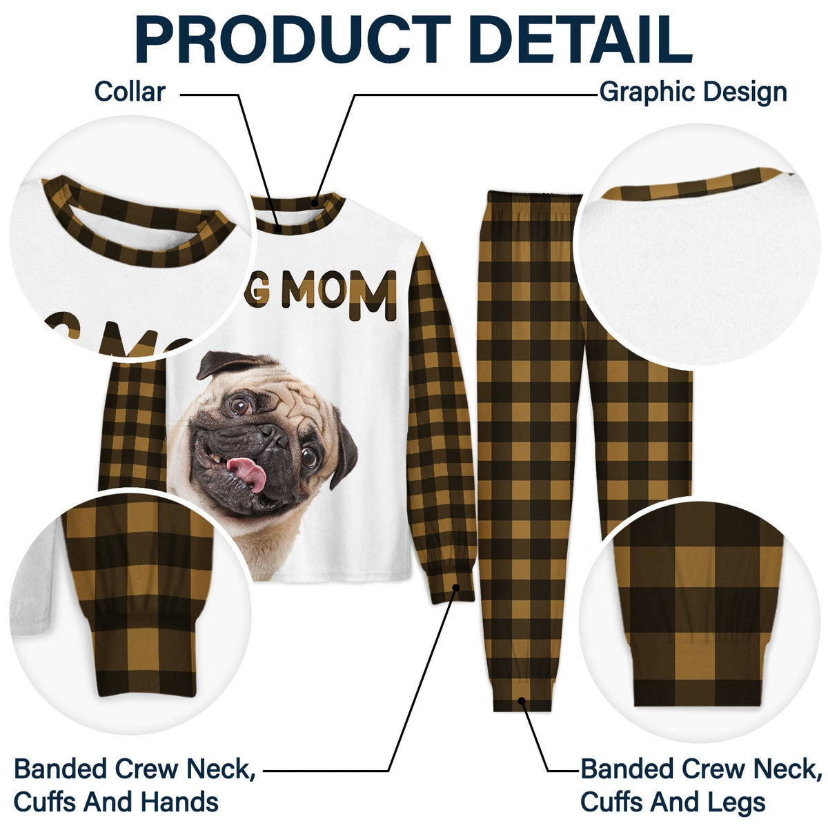 Custom Photo Dog Mom Dog Dad - Gift For Dog Lovers - Personalized Unisex Pajamas Set