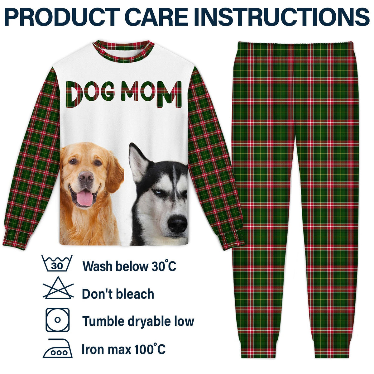 Custom Photo Dog Mom Dog Dad - Gift For Dog Lovers - Personalized Unisex Pajamas Set