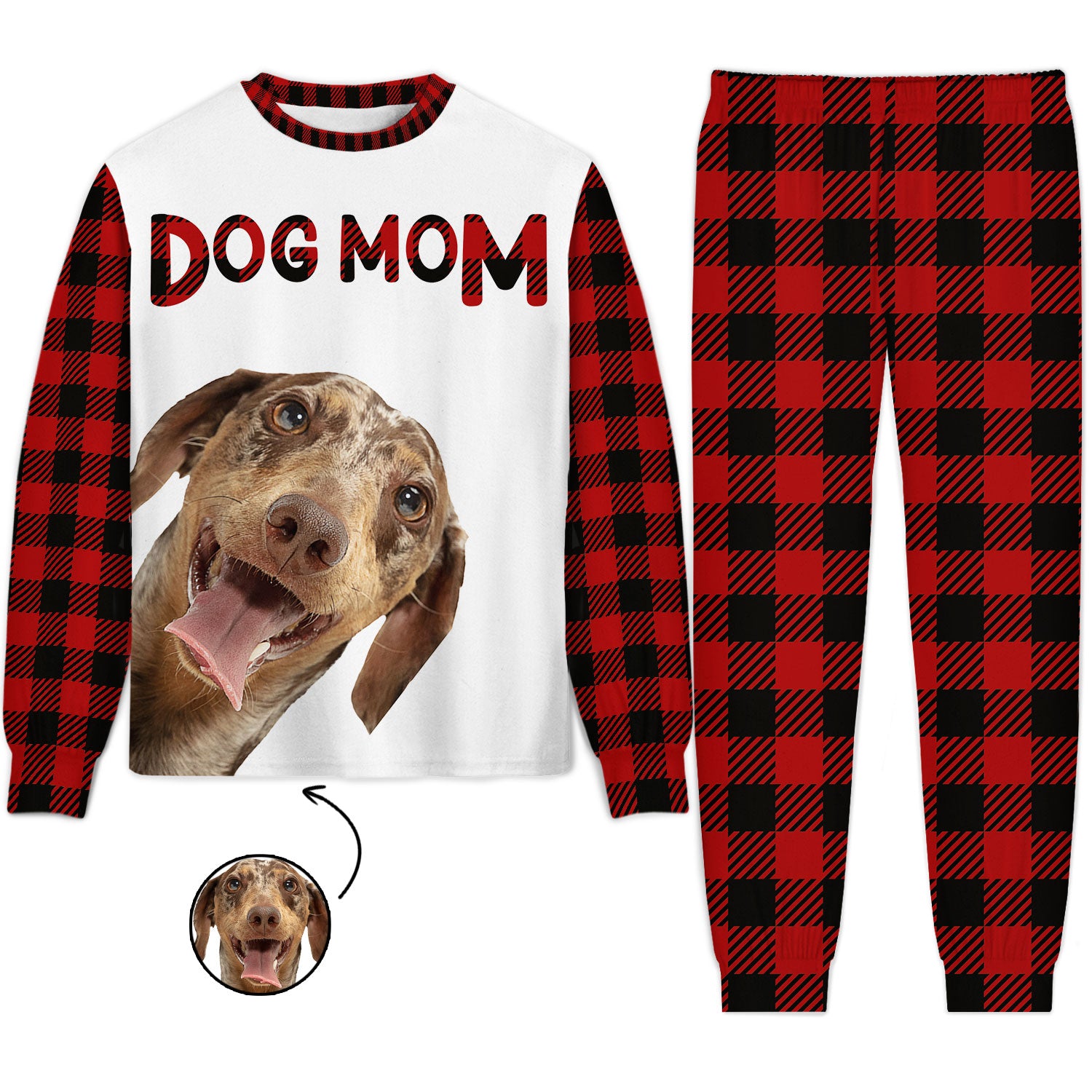 Custom Photo Dog Mom Dog Dad - Gift For Dog Lovers - Personalized Unisex Pajamas Set