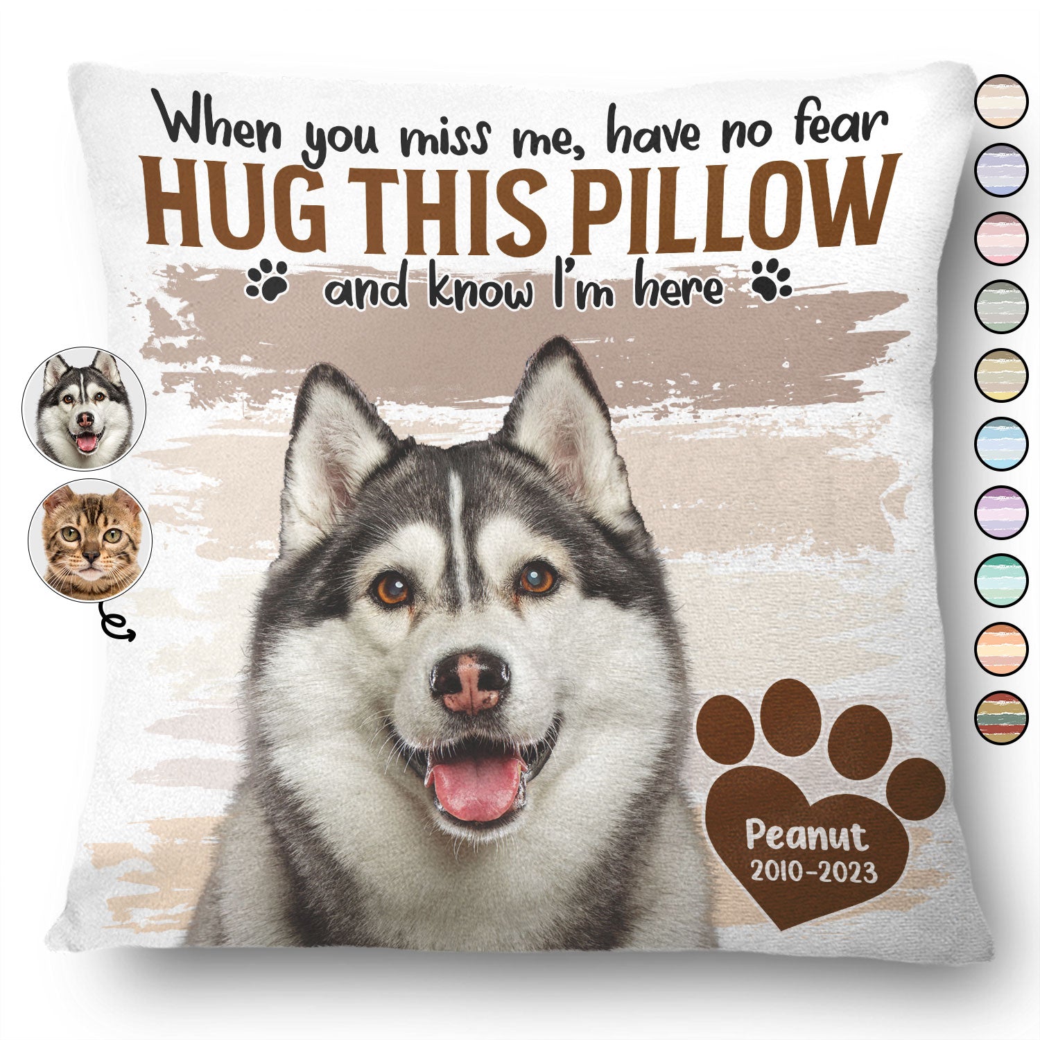 Custom Photo Dog Cat Hug This Pillow - Pet Memorial Gift, Sympathy Gift - Personalized Pillow