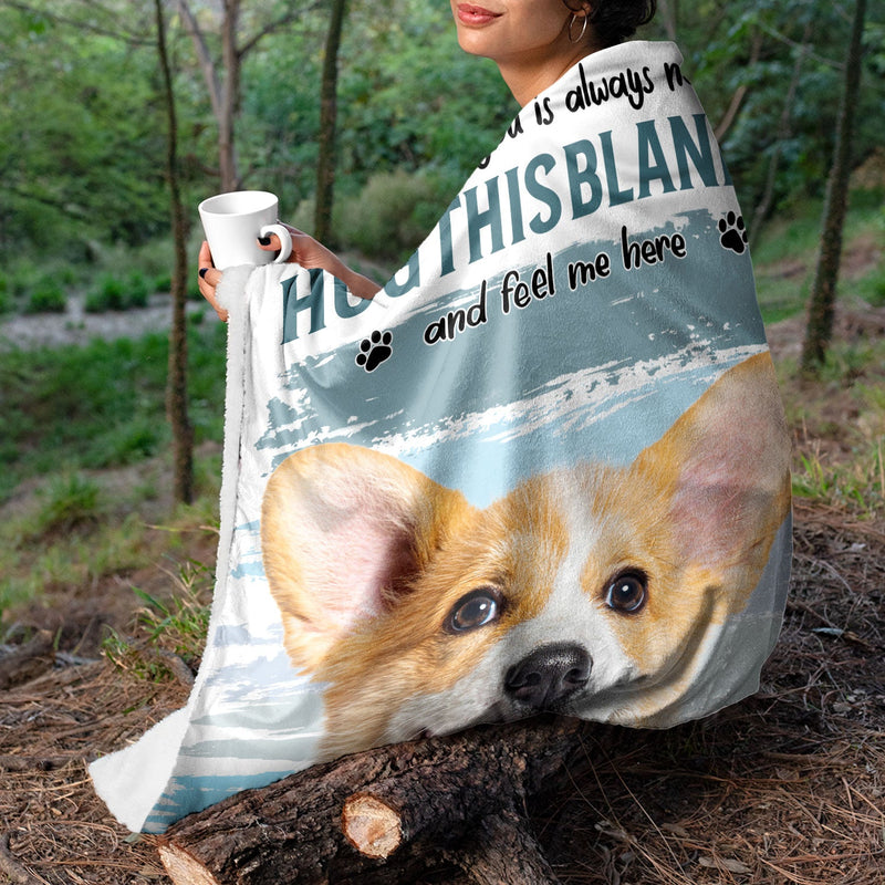 Custom Photo Dog Cat Hug This Blanket - Pet Memorial Gift, Sympathy Gift - Personalized Fleece Blanket