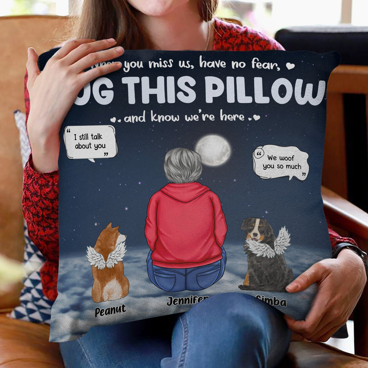 When You Miss Me Have No Fear - Sympathy Gift, Memorial Gift For Pet Lovers, Dog Lovers, Cat Lovers - Personalized Pillow