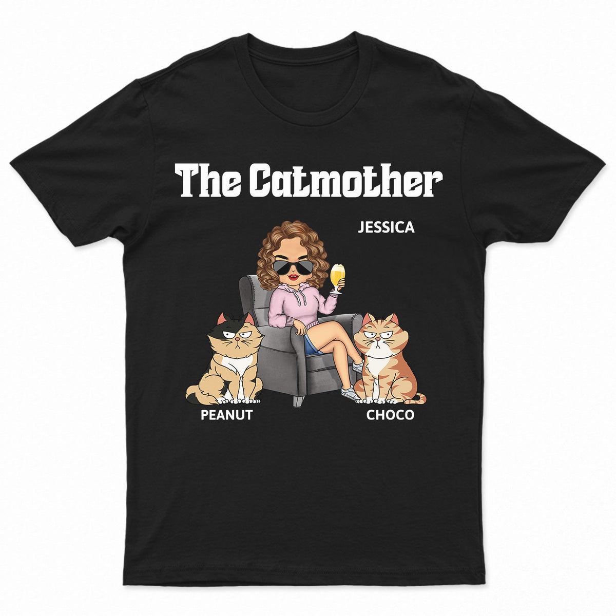 La Mère Chat - Cadeau pour les mamans de chats, les amoureux des chats, les femmes, vous-même - T-shirt personnalisé