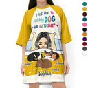 I Just Want To Pet My Dog And Go To Sleep - Gift For Dog Mom, Dog Lovers - Personalized Women's Sleep Tee