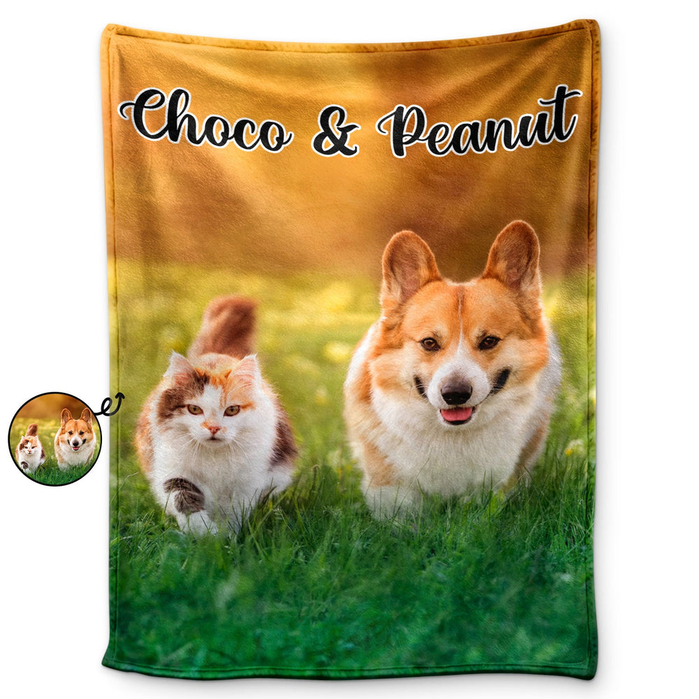 Custom Photo Dogs Cats Pets - Gift For Pet Lovers, Dog Lovers, Cat Lovers - Personalized Fleece Blanket, Sherpa Blanket
