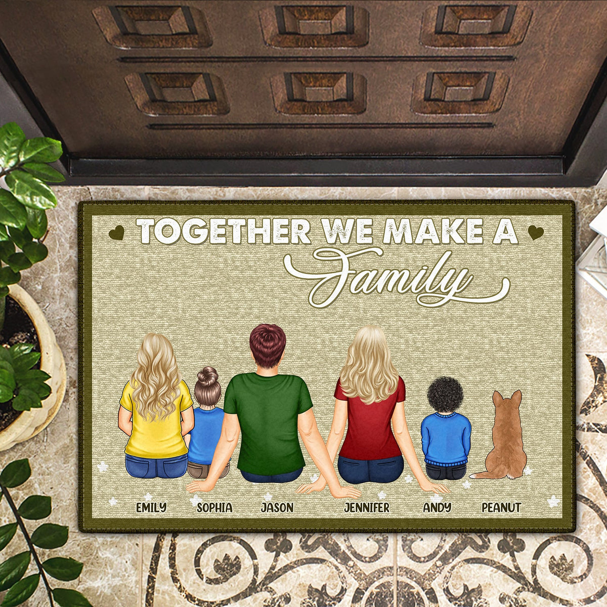 Together We Make A Family - Gift For Family, Couples - Personalized Doormat