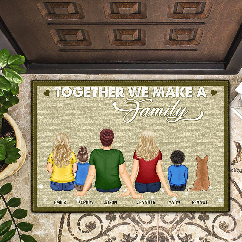 Together We Make A Family - Gift For Family, Couples - Personalized Doormat