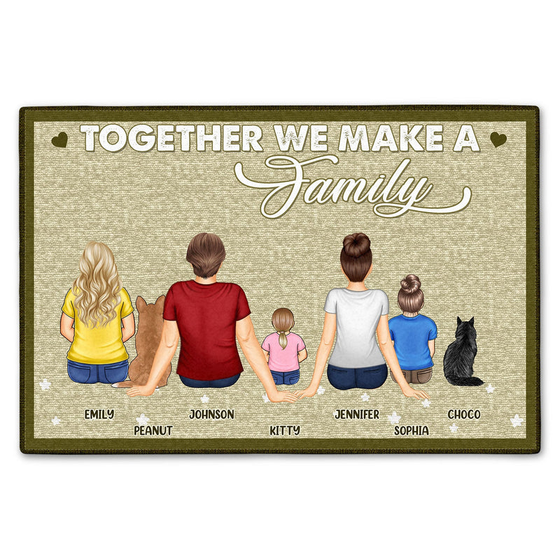 Together We Make A Family - Gift For Family, Couples - Personalized Doormat