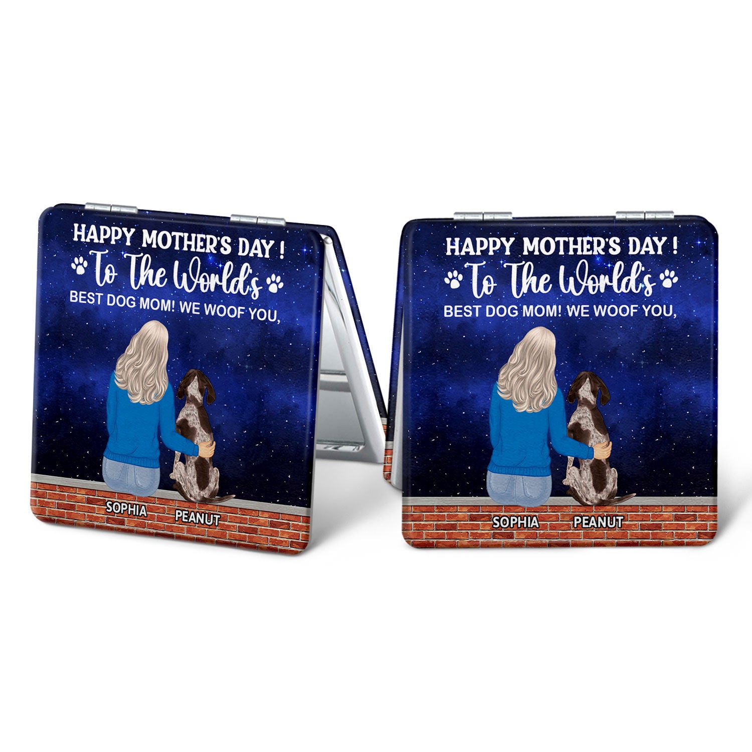 To The World's Best Dog Mom - Gift For Dog Lovers, Dog Mom - Personalized Square Compact Mirror