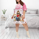 Maman chat - Cadeau d'anniversaire pour les amoureux des chats - T-shirt de nuit personnalisé pour femme