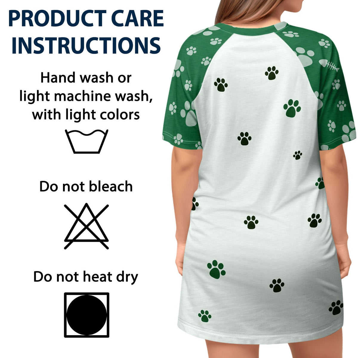 Maman chat - Cadeau d'anniversaire pour les amoureux des chats - T-shirt de nuit personnalisé pour femme