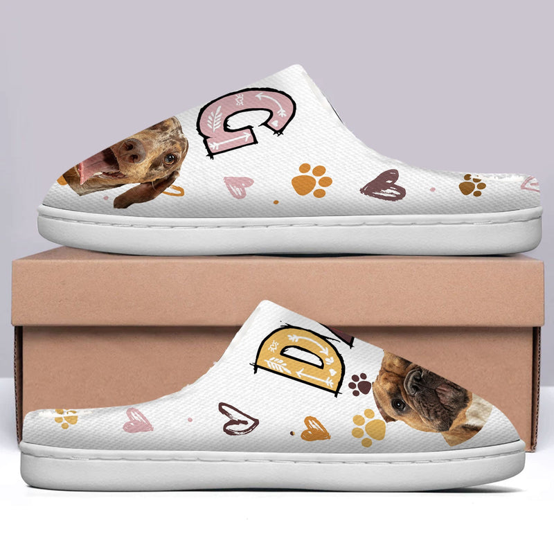 Custom Photo Dog Mom Dog Dad Cat Mom Cat Dad - Gift For Pet Lovers - Personalized Fluffy Slippers