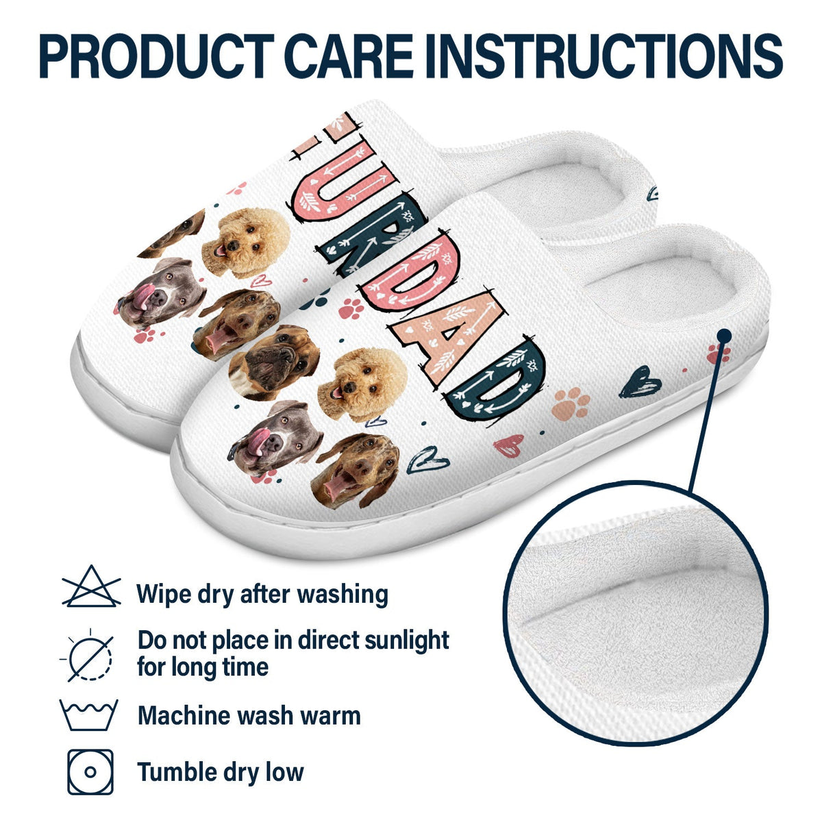 Custom Photo Dog Mom Dog Dad Cat Mom Cat Dad - Gift For Pet Lovers - Personalized Fluffy Slippers