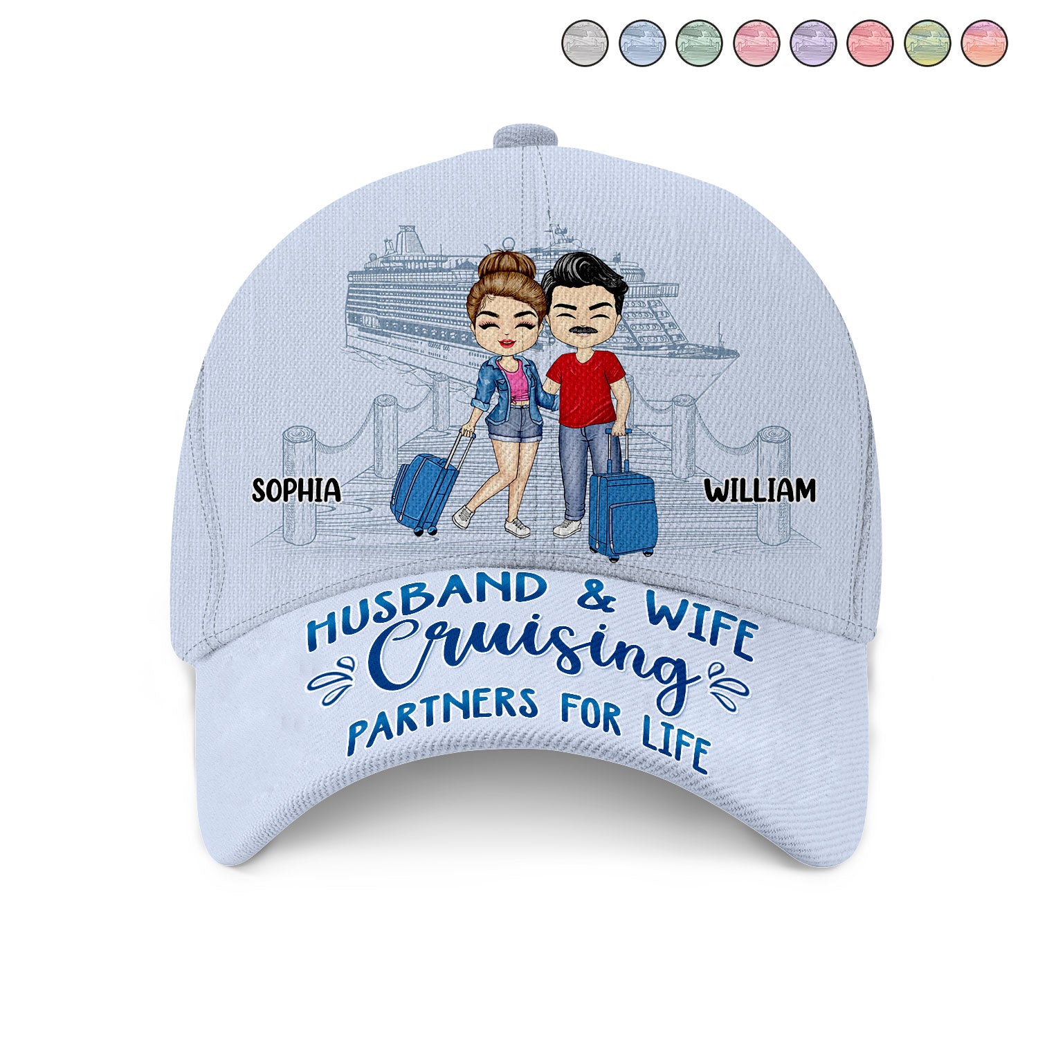 Husband & Wife Cruising Partners For Life - Gift For Couples - Personalized Classic Cap