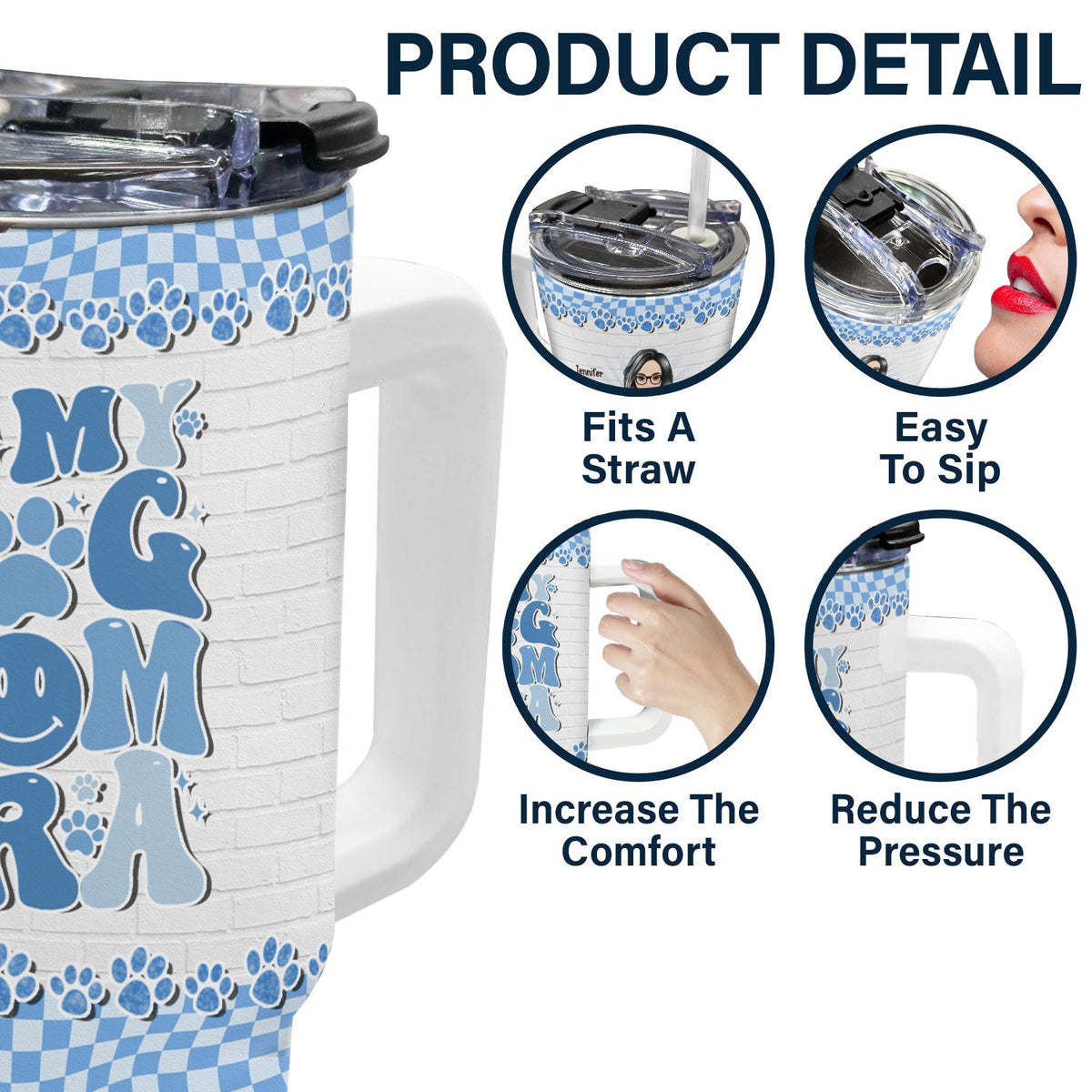 In My Dog Mom Era - Birthday, Loving Gift For Dog Lovers - Personalized 40oz Tumbler With Straw