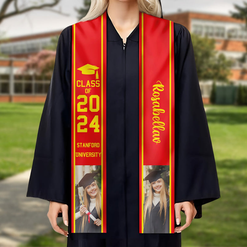 Custom Photo Graduation Class Of - Graduation Gift, Gift For Friends - Personalized Stoles
