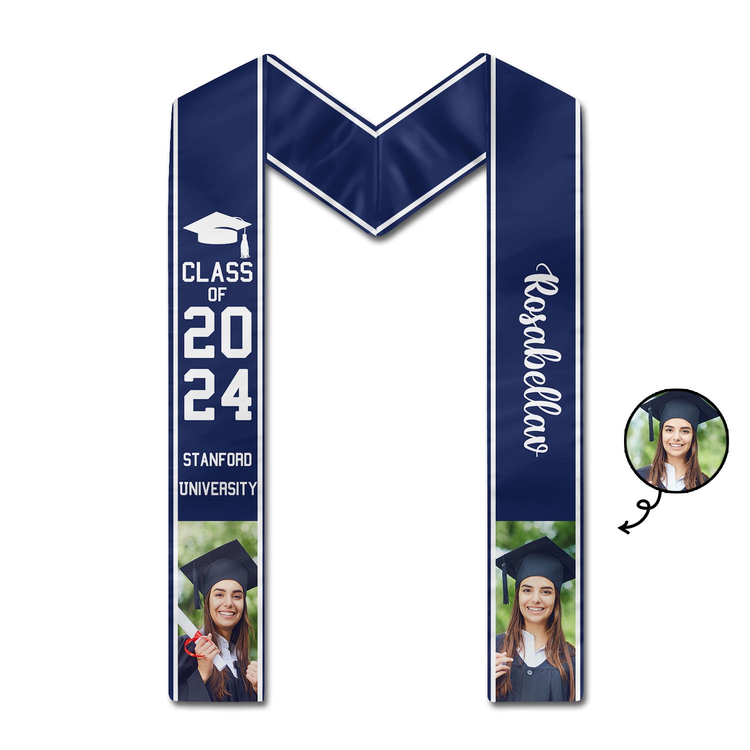 Custom Photo Graduation Class Of - Graduation Gift, Gift For Friends - Personalized Stoles
