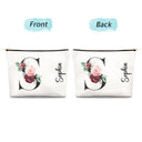 Monogramme floral - Cadeau pour elle, femme - Trousse de maquillage personnalisée