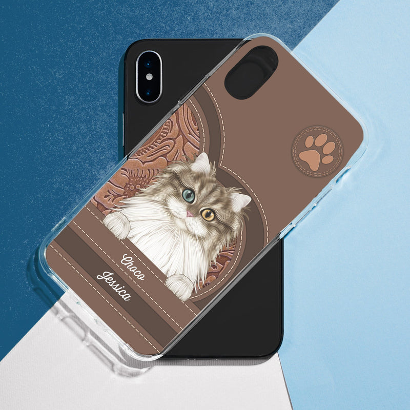 Motif esthétique de chiens et de chats mignons - Cadeau d'anniversaire ou d'amour pour les amoureux des animaux, les mamans de chiens et de chats - Coque de téléphone transparente personnalisée