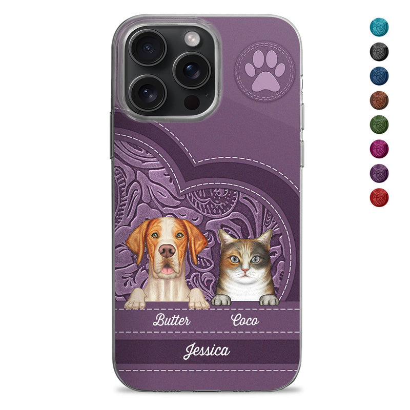 Cute Dogs And Cats Aesthetic Pattern - Birthday, Loving Gift For Pet Lovers, Dog Mom, Cat Mom - Personalized Clear Phone Case