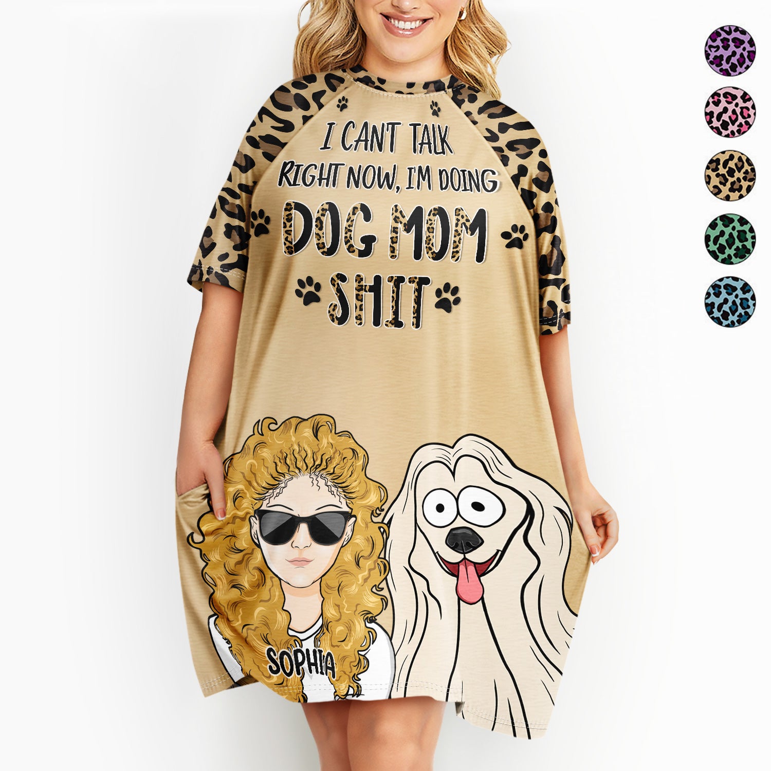 I Can't Talk Right Now - Funny Gift For Dog Mom, Dog Lovers - Personalized Women's Sleep Tee