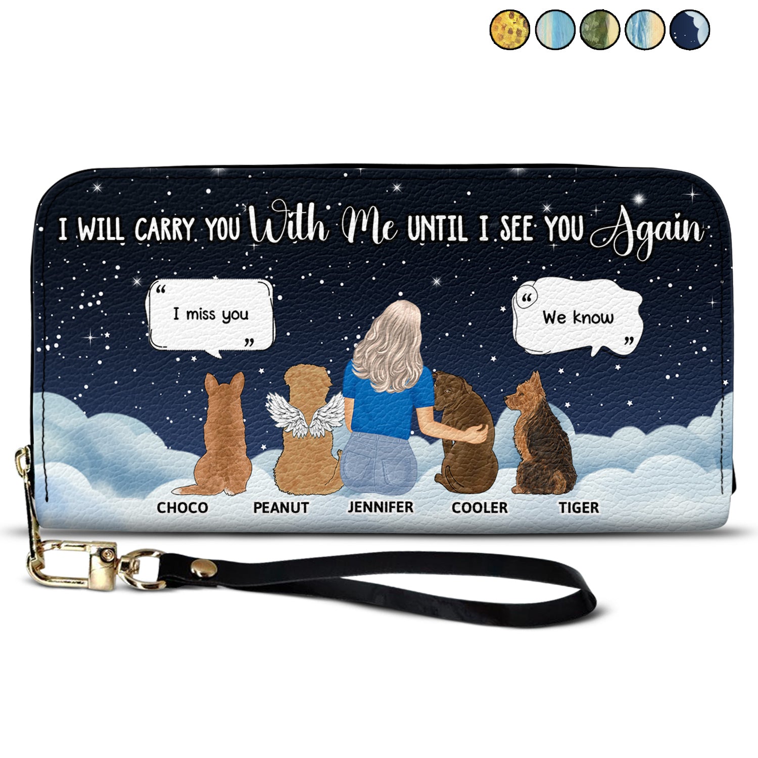 I Will Carry You Until I Can See You Again - Memorial Gift For Pet Lovers, Dog Mom, Cat Mom - Personalized Leather Long Wallet