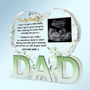 Custom Photo Baby Bump - Baby Shower Gift, Gift For New Dad, Dad-To-Be - Personalized Love-Dad-Shaped Acrylic Plaque