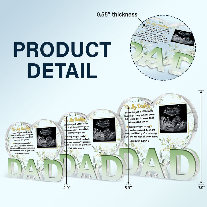 Custom Photo Baby Bump - Baby Shower Gift, Gift For New Dad, Dad-To-Be - Personalized Love-Dad-Shaped Acrylic Plaque