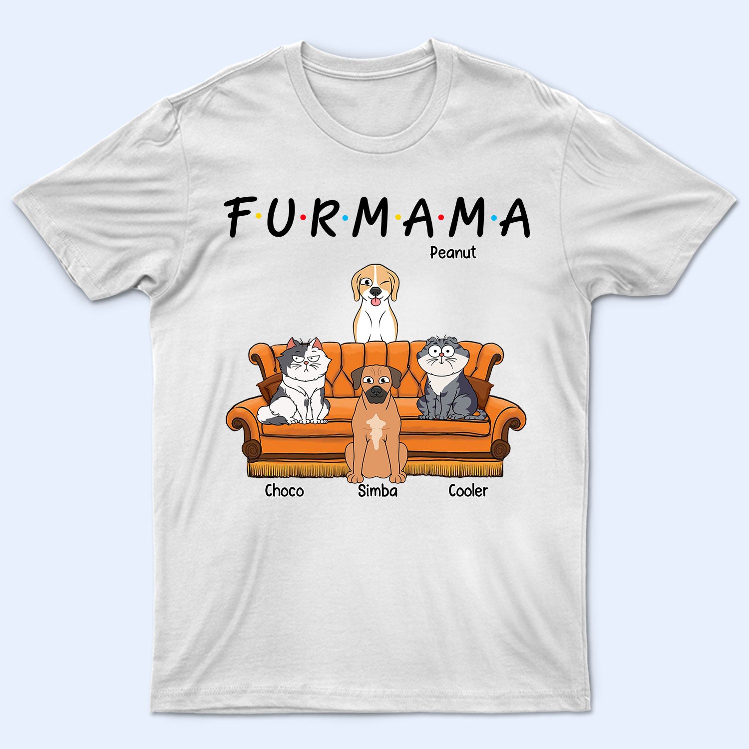 Fur Mama - Gift For Fur Mom, Dog Mom, Cat Mom - Personalized T Shirt