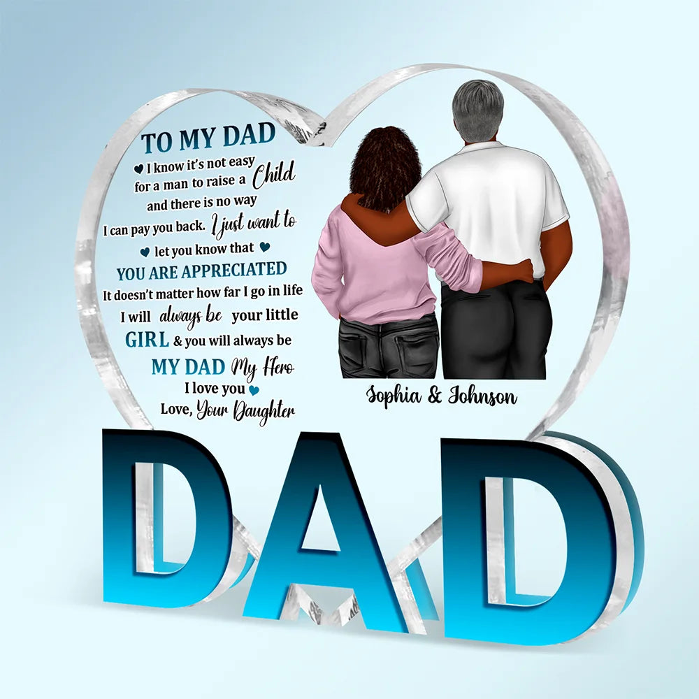 My Dad My Hero - Birthday, Loving Gift For Father - Personalized Love-Dad-Shaped Acrylic Plaque