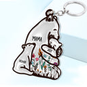 Floral Mama Bear - Birthday, Loving Gift For Mom, Mother, Grandmother, Grandma - Personalized Cutout Acrylic Keychain