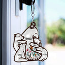 Floral Mama Bear - Birthday, Loving Gift For Mom, Mother, Grandmother, Grandma - Personalized Cutout Acrylic Keychain