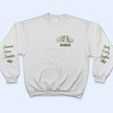 Floral Mama Title - Birthday, Loving Gift For Mom, Mother, Grandma, Grandmother - Personalized Unisex Sweatshirt With Design On Sleeve