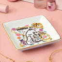 Mama Bear Floral Style - Birthday, Loving Gift For Mom, Mother, Grandma, Grandmother - 3D Inflated Effect Printed Dish, Personalized Ring Dish