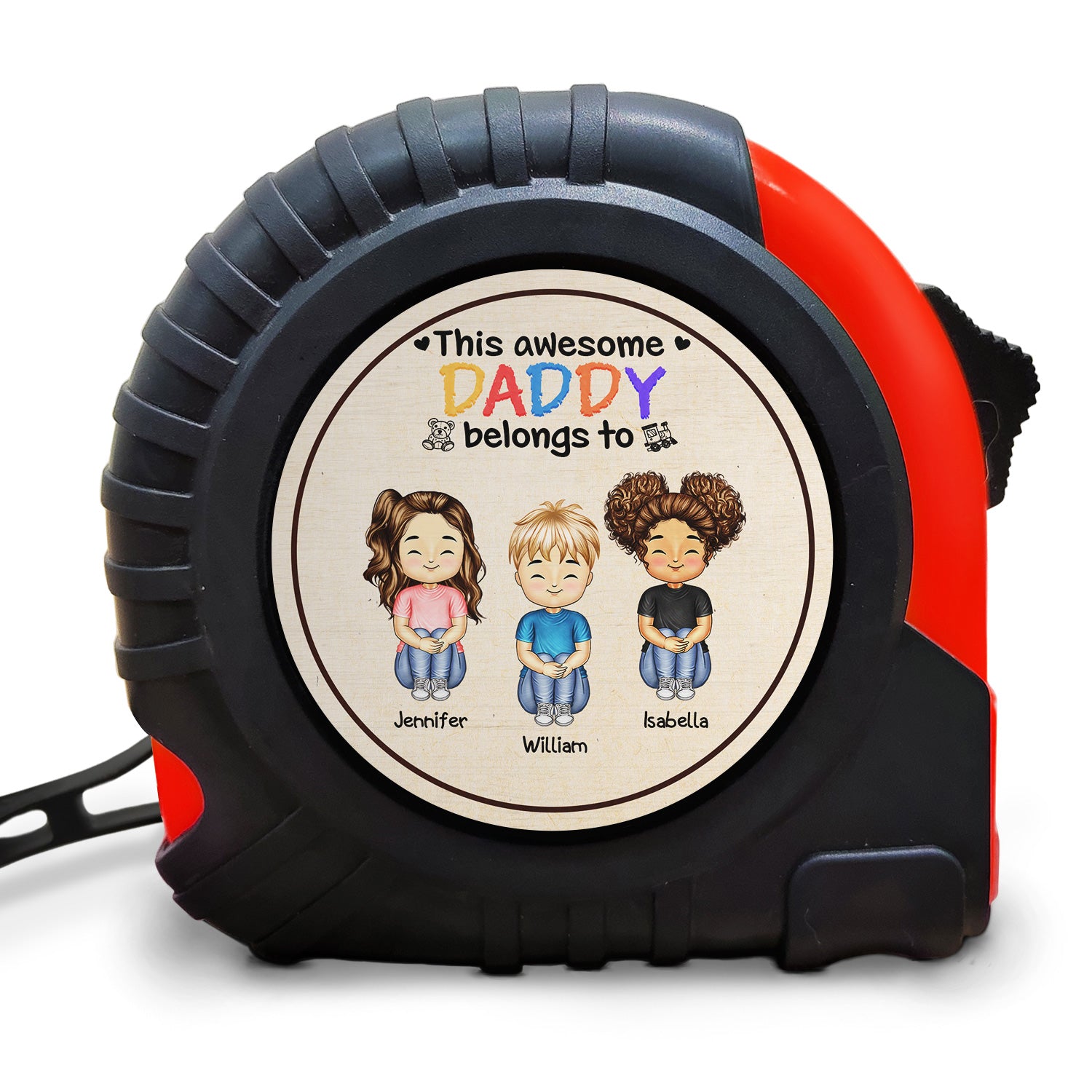 This Awesome Daddy Belongs To - Birthday, Loving Gift For Dad, Father, Grandfather, Grandpa - Personalized Tape Measure
