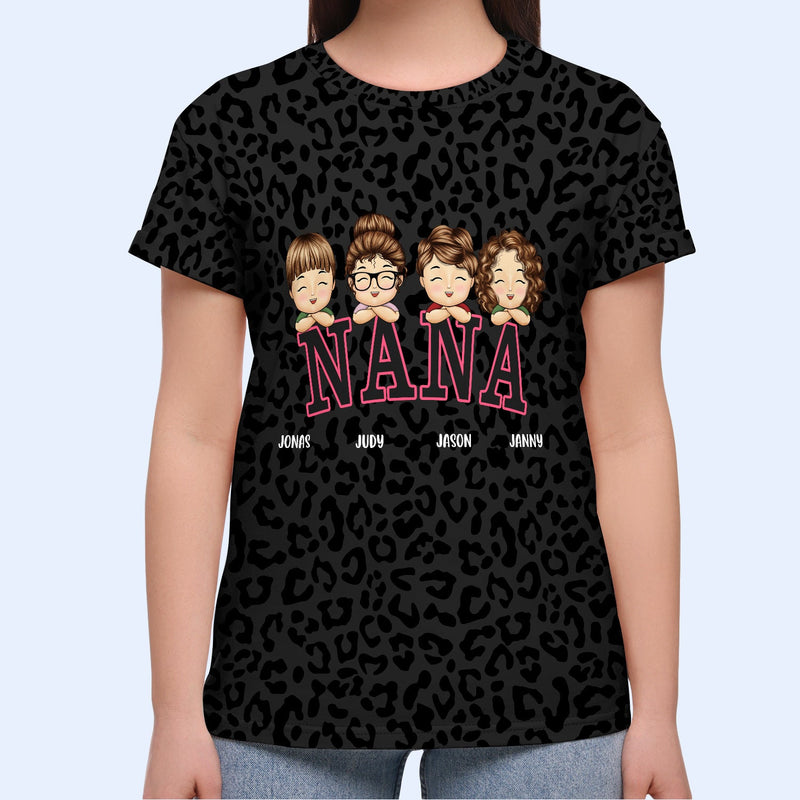 Leopard Mama Title - Birthday, Loving Gift For Mom, Mother, Grandma, Grandmother - Personalized Full Print T Shirt