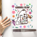 Mama Bear Floral Style - Birthday, Loving Gift For Mom, Mother, Grandma, Grandmother - Personalized Decor Decal